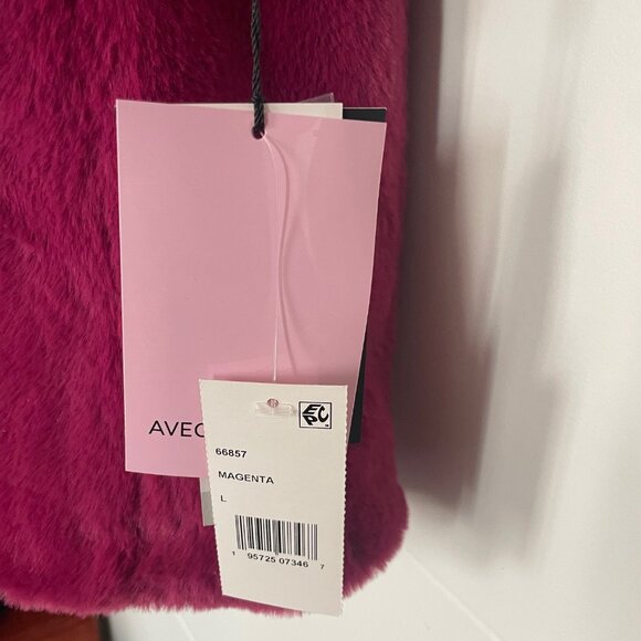 New Avec Les Filles Magenta Faux Fur Notch Collar Coat - Picture 9 of 11